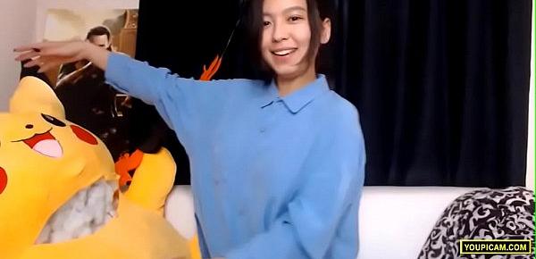  Cute Teen Asian Humping Her Pikachu Part 1